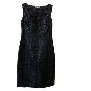 Banana Republic Silk Black glitter Bodycon sleeveless knee length dress. Size 0
